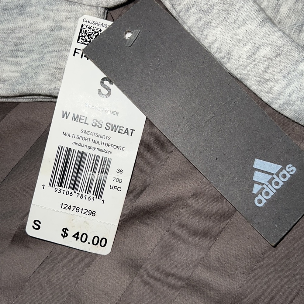 NWT Adidas Short Sleeved Cropped Sweatshirt - Picture 6 of 6